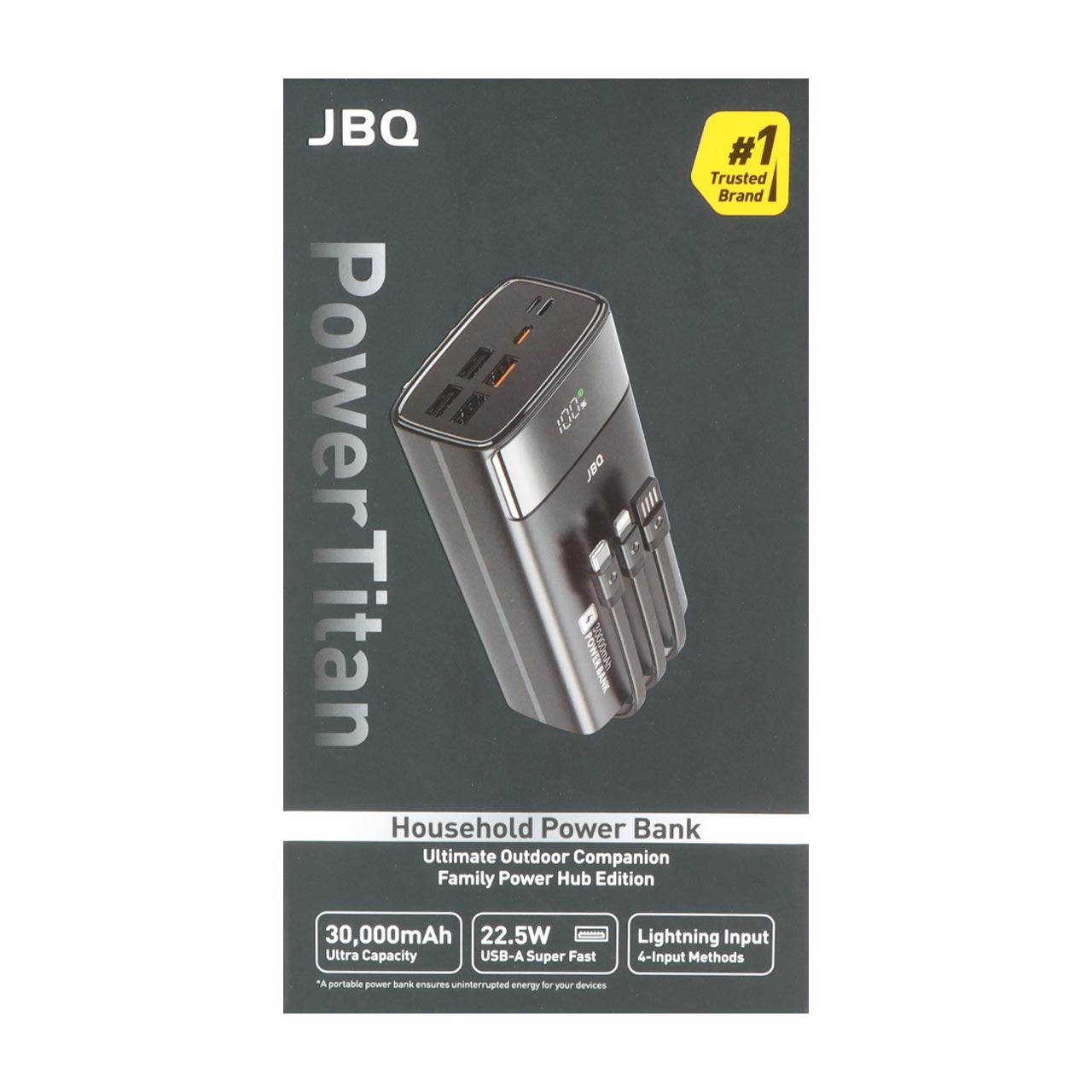 پاوربانک JBQ مدل Power Titan E822972 22.5W با ظرفیت 30000 میلی‌آمپر ساعت