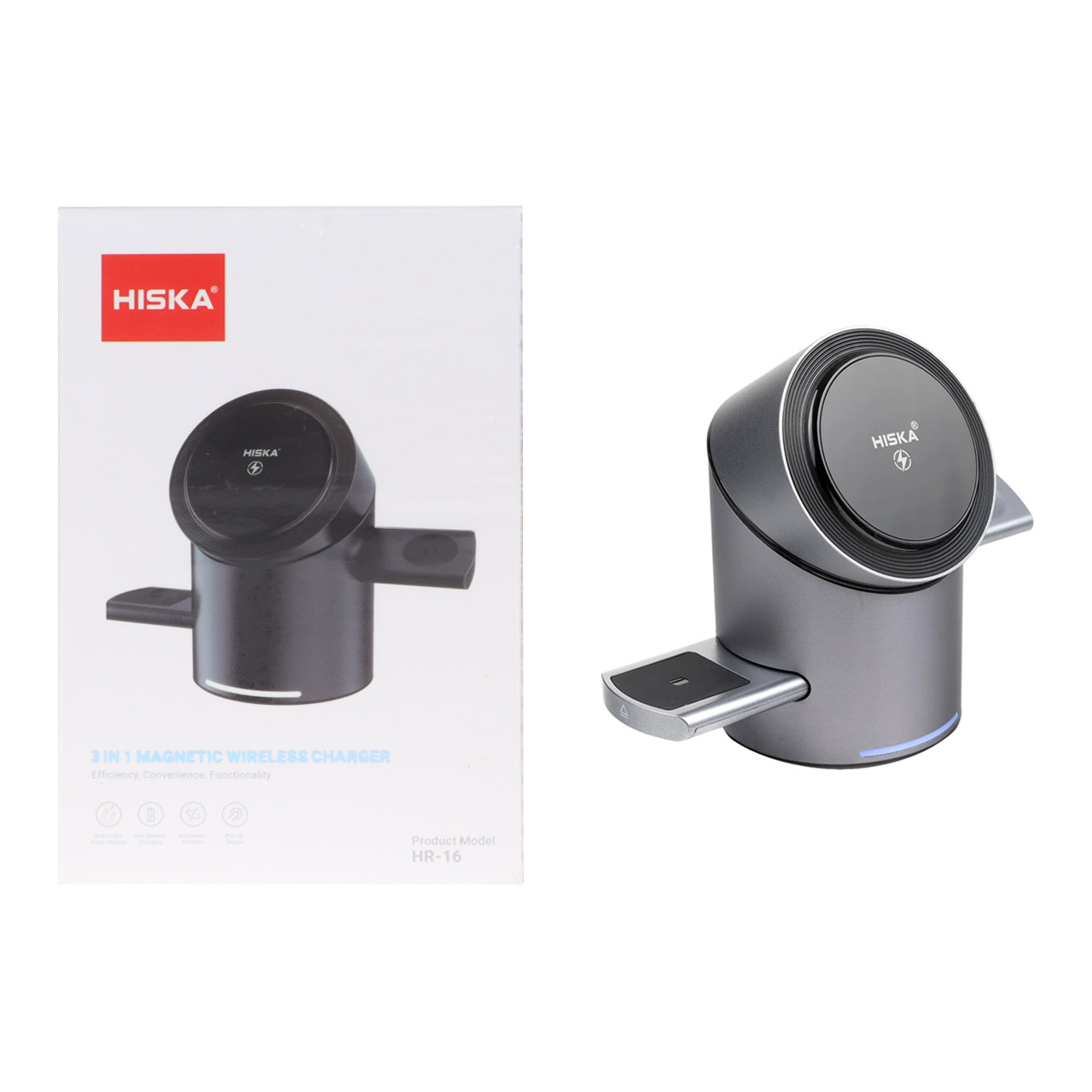 شارژر وایرلس سه کاره هیسکا مدل HR-16